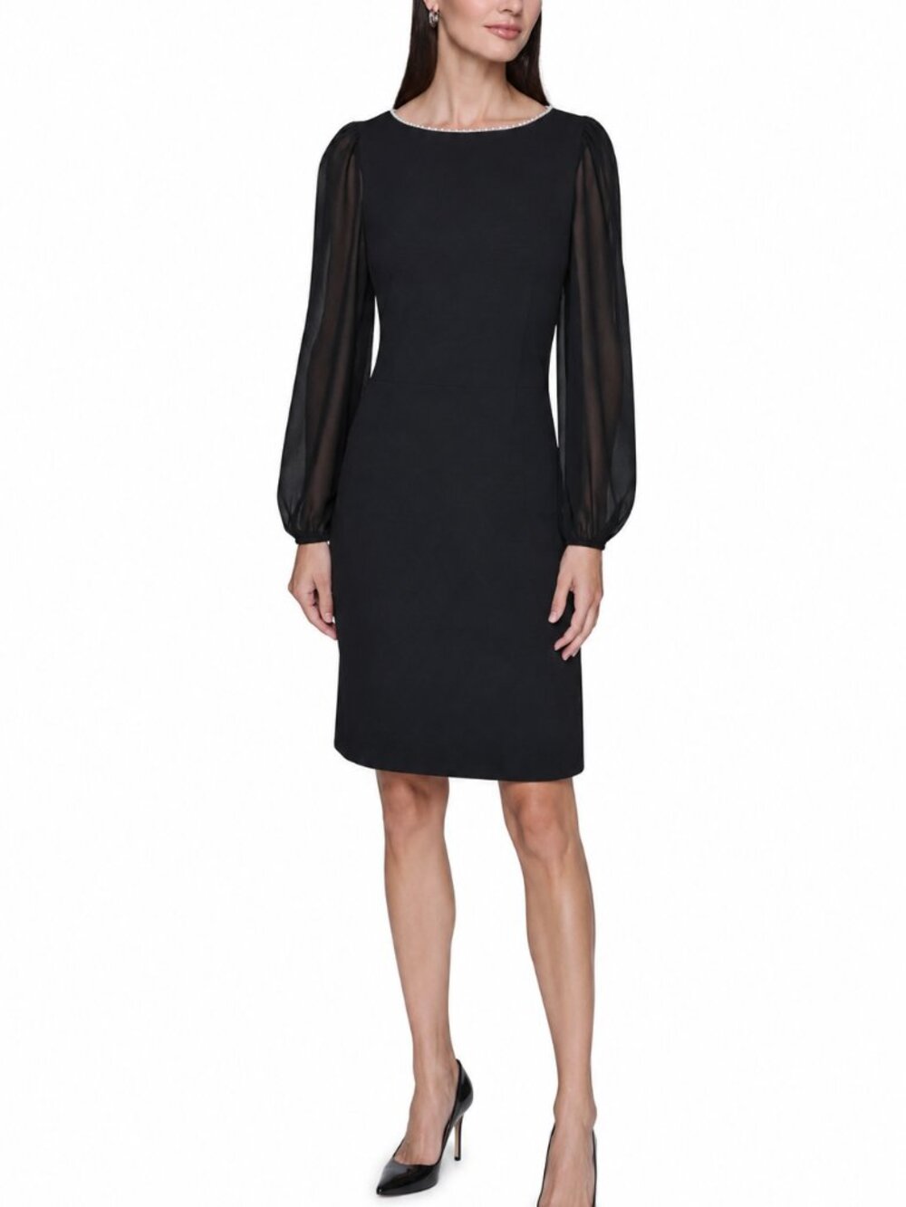 Karl Lagerfeld Paris Scuba Crepe Sheath Dress Size 10-MSRP $149